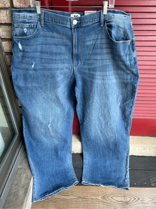 SO Denim - SO Super Stretch High Rise Wide Leg Blue Jeans Size 24